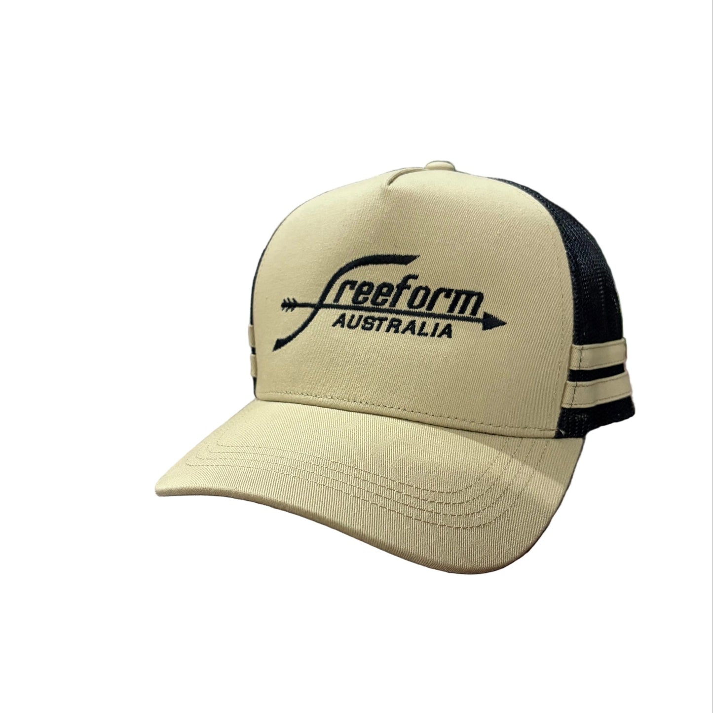 Freeform Australia Embroidered Trucker Cap – Khaki/Black - Freeform Saddles