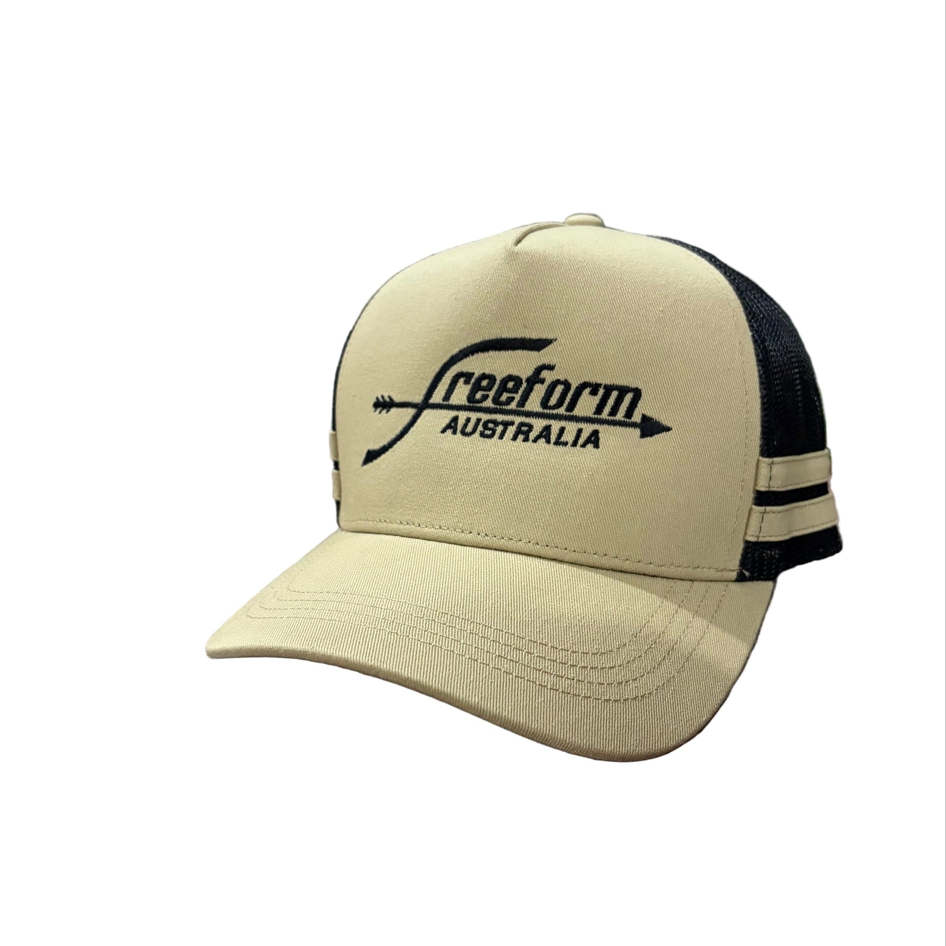 Freeform Australia Embroidered Trucker Cap – Khaki/Black - Freeform Saddles